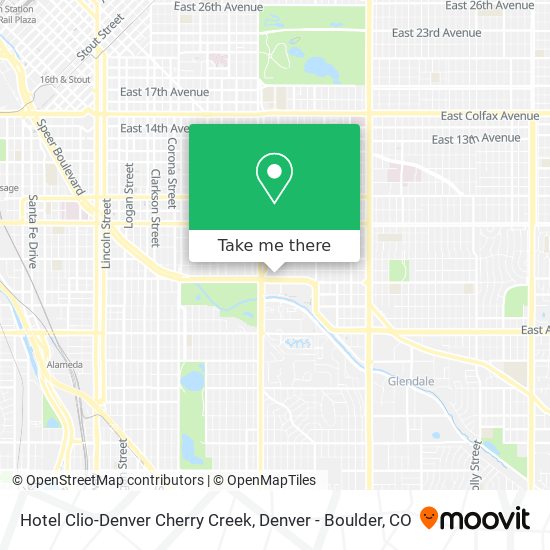 Hotel Clio-Denver Cherry Creek map