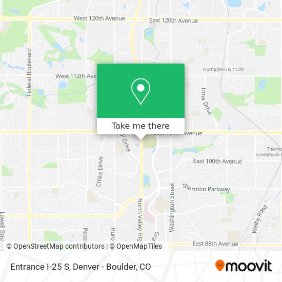 Entrance I-25 S map