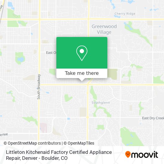 Littleton Kitchenaid Factory Certified Appliance Repair map