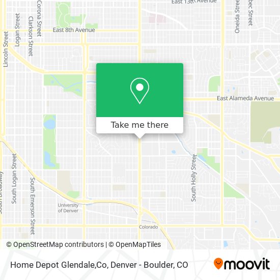 Mapa de Home Depot Glendale,Co