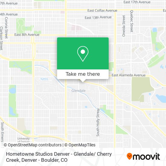 Hometowne Studios Denver - Glendale/ Cherry Creek map