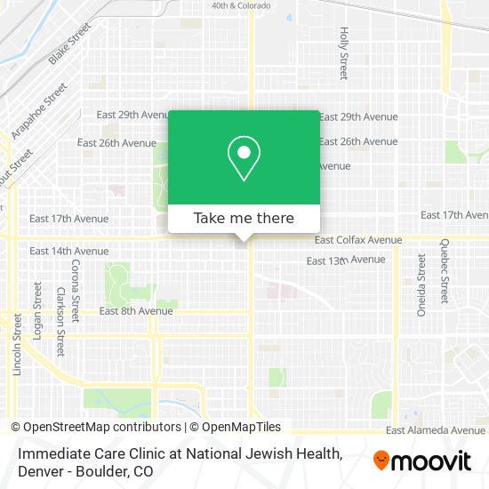 Immediate Care Clinic at National Jewish Health map
