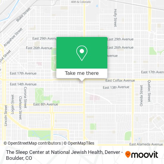 Mapa de The Sleep Center at National Jewish Health