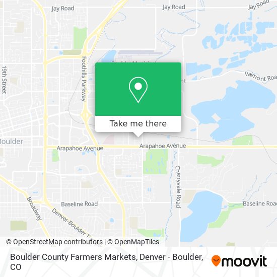 Boulder County Farmers Markets map