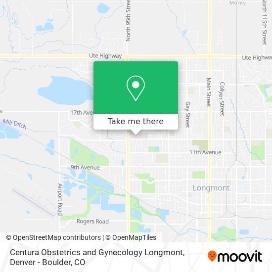Mapa de Centura Obstetrics and Gynecology Longmont