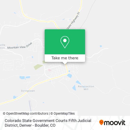 Mapa de Colorado State Government Courts Fifth Judicial District