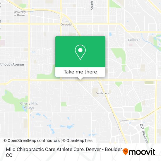 Milo Chiropractic Care Athlete Care map