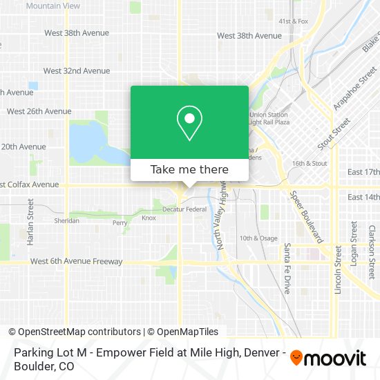 Parking Lot M - Empower Field at Mile High map
