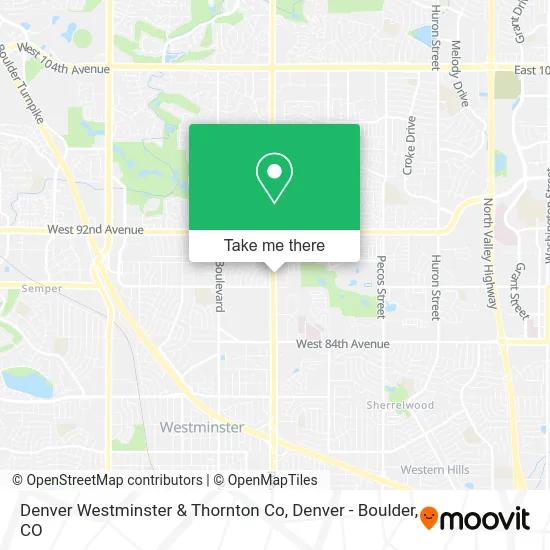 Denver Westminster & Thornton Co map