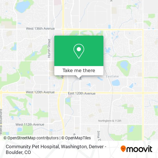 Community Pet Hospital, Washington map