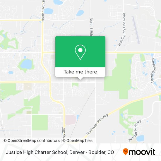 Mapa de Justice High Charter School