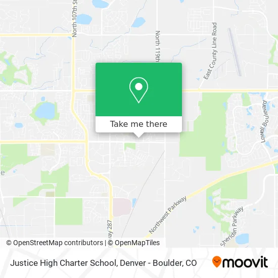 Justice High Charter School map