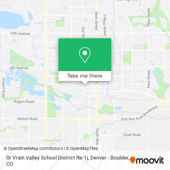Mapa de St Vrain Valley School District Re-1j