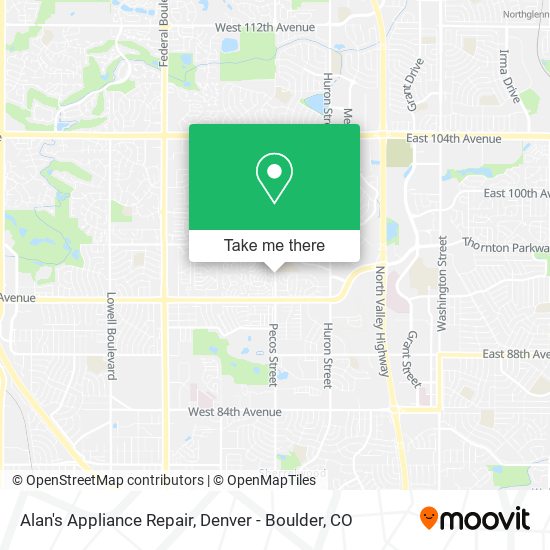 Alan's Appliance Repair map