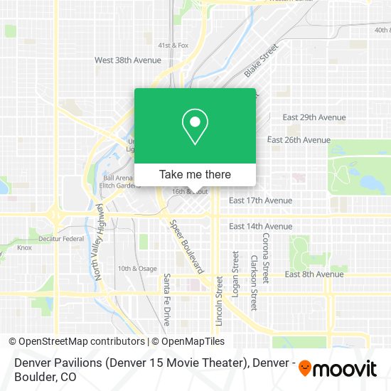 Denver Pavilions (Denver 15 Movie Theater) map