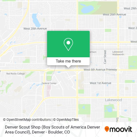 Mapa de Denver Scout Shop (Boy Scouts of America Denver Area Council)