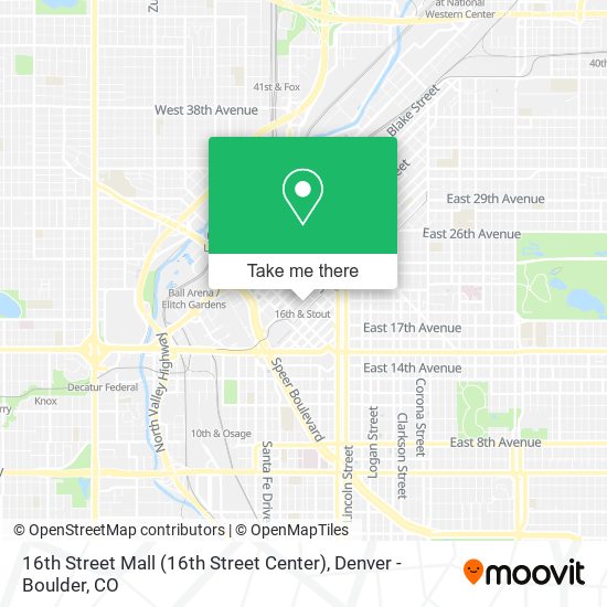 16th Street Mall (16th Street Center) map