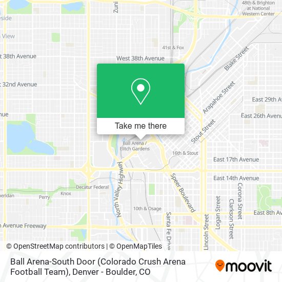 Ball Arena-South Door (Colorado Crush Arena Football Team) map