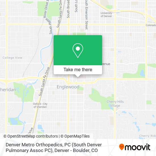 Mapa de Denver Metro Orthopedics, PC (South Denver Pulmonary Assoc PC)