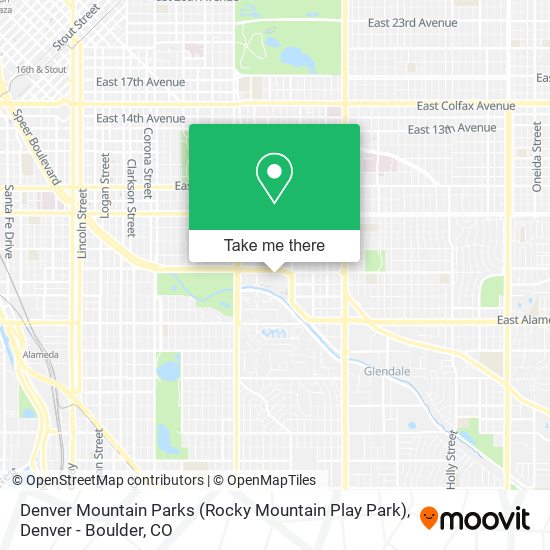 Mapa de Denver Mountain Parks (Rocky Mountain Play Park)