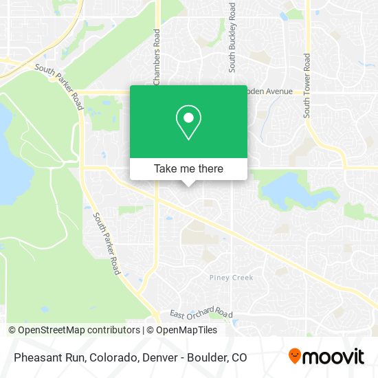 Pheasant Run, Colorado map