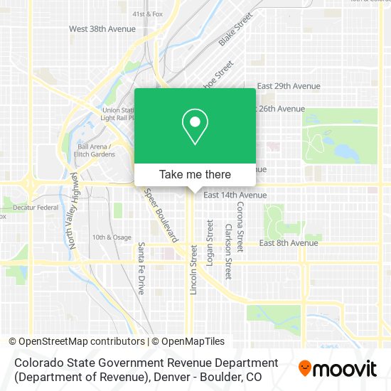 Colorado State Government Revenue Department (Department of Revenue) map