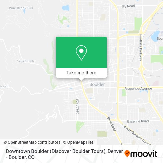 Downtown Boulder (Discover Boulder Tours) map