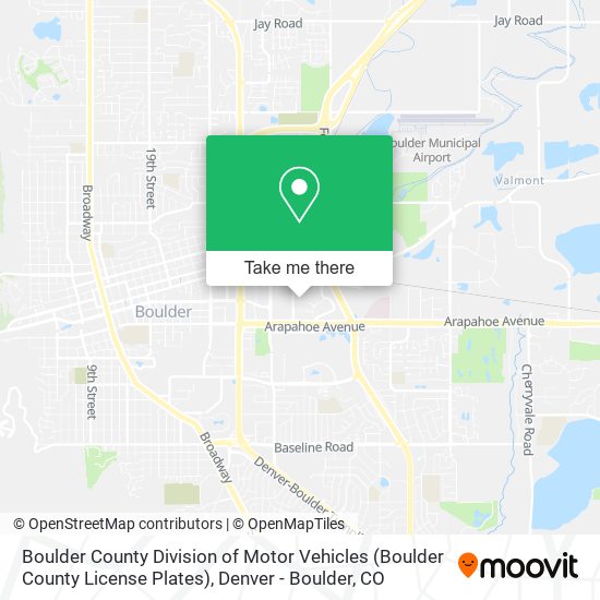 Boulder County Division of Motor Vehicles (Boulder County License Plates) map