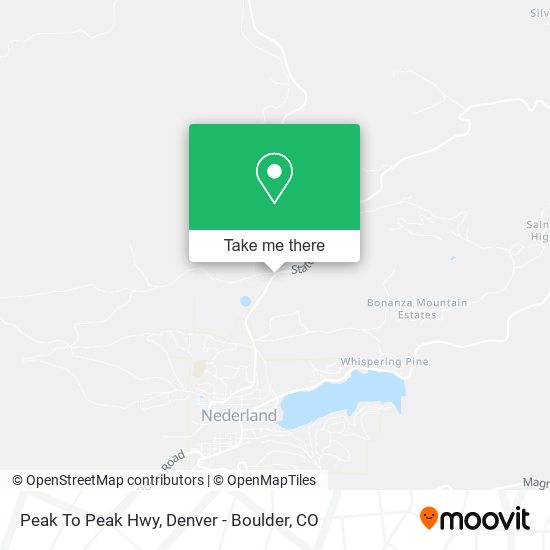 Peak To Peak Hwy map