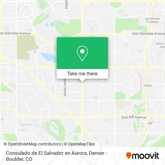 Consulado de El Salvador en Aurora map