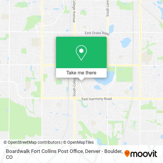 Boardwalk Fort Collins Post Office map