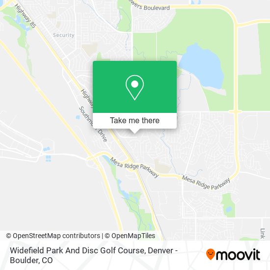 Mapa de Widefield Park And Disc Golf Course