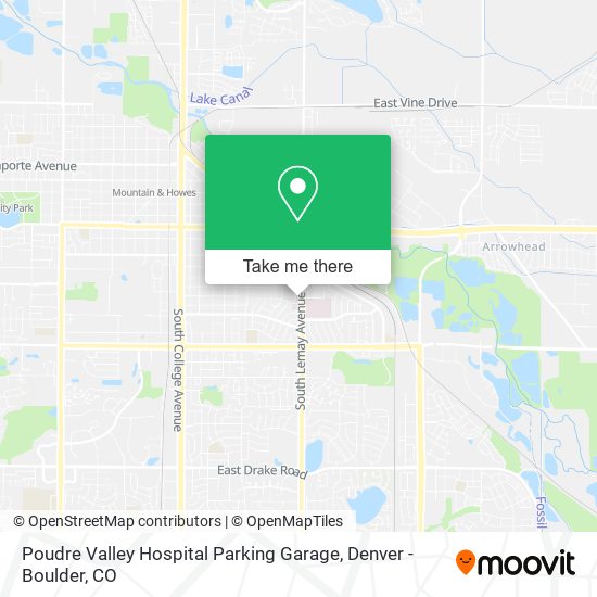 Poudre Valley Hospital Parking Garage map