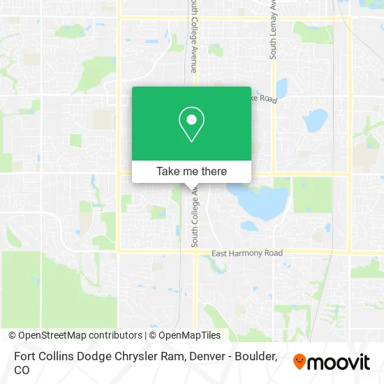 Fort Collins Dodge Chrysler Ram map