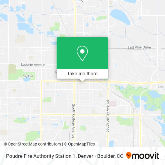 Poudre Fire Authority Station 1 map