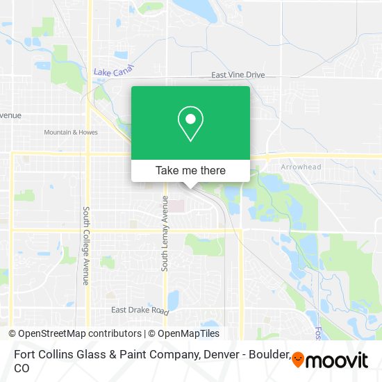Mapa de Fort Collins Glass & Paint Company