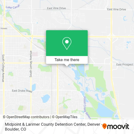 Midpoint & Larimer County Detention Center map