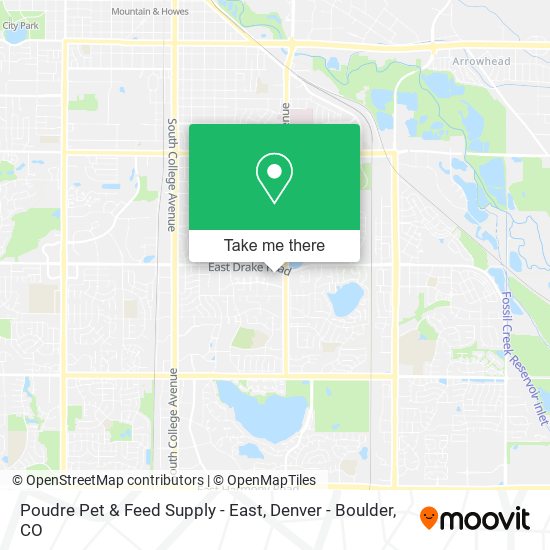 Mapa de Poudre Pet & Feed Supply - East