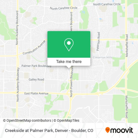 Mapa de Creekside at Palmer Park