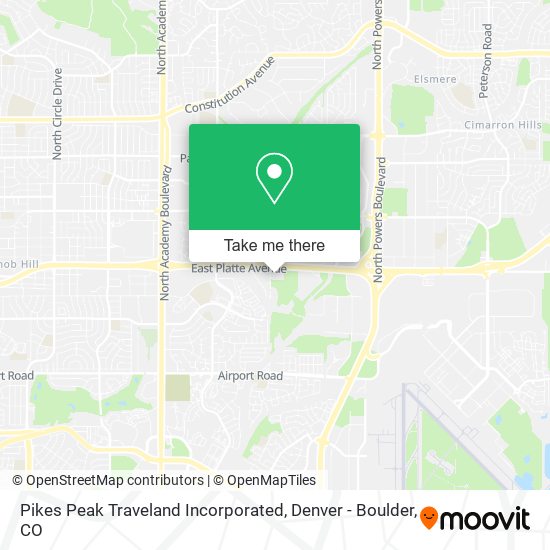 Pikes Peak Traveland Incorporated map