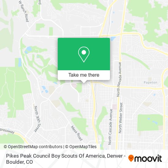 Mapa de Pikes Peak Council Boy Scouts Of America