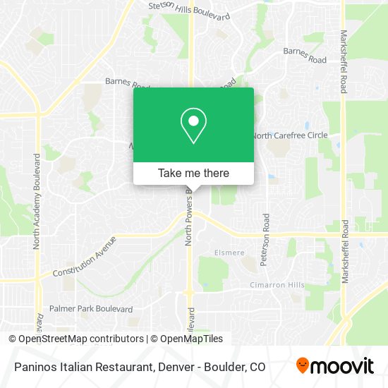 Mapa de Paninos Italian Restaurant