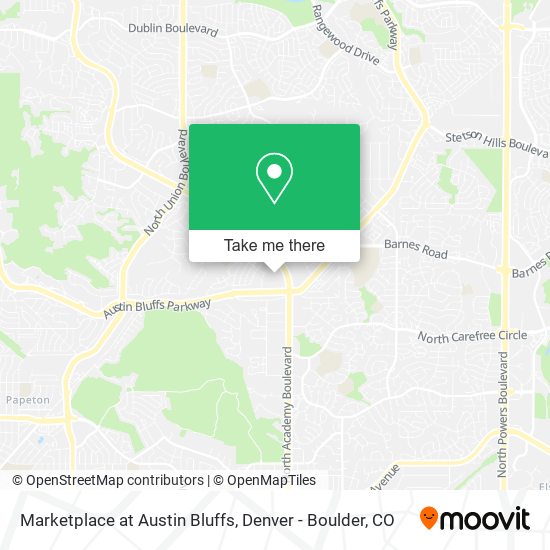 Marketplace at Austin Bluffs map