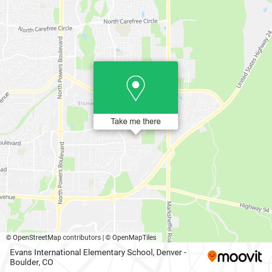 Evans International Elementary School map