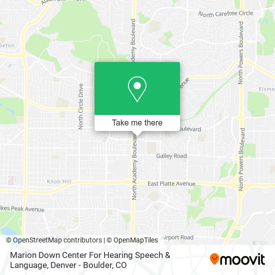 Marion Down Center For Hearing Speech & Language map