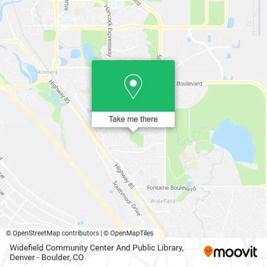Widefield Community Center And Public Library map