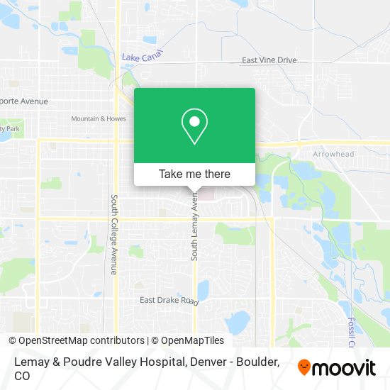Lemay & Poudre Valley Hospital map