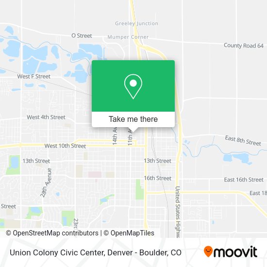 Mapa de Union Colony Civic Center