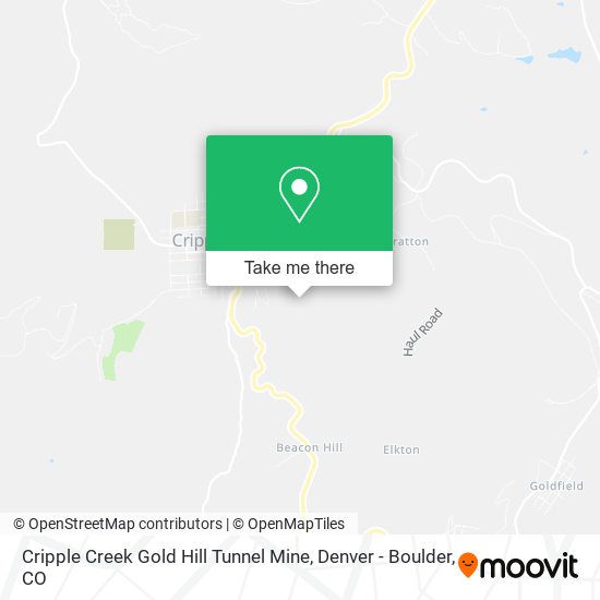 Cripple Creek Gold Hill Tunnel Mine map