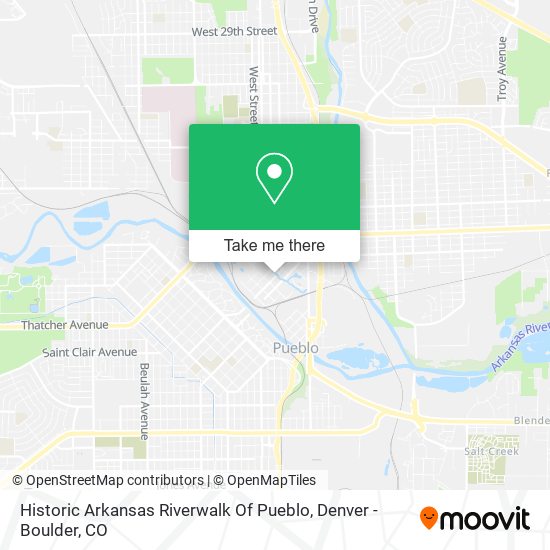 Historic Arkansas Riverwalk Of Pueblo map